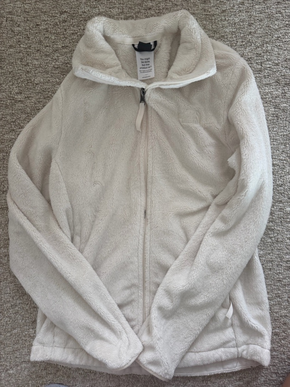 The North Face Women's Off-White Teddy Fleece Full-Zip Jacket